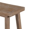 Royal Hampton 33 Inch Saddle Seat Bench with Angled Frame, Sandblasted Acacia Wood Construction - 4 of 4