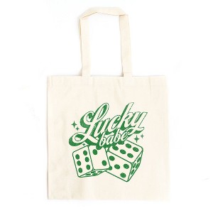 City Creek Prints Lucky Babe Dice Canvas Tote Bag - 15x16 - Natural - 1 of 2