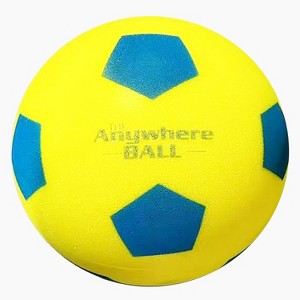 Anywhere Sports: Silent Soccer Ball - 8" Yellow& Blue Squishy Foam Ball, Size 4 - 1 of 4