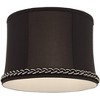 Springcrest Massa Drum Lamp Shades Black Medium 13" Top x 14" Bottom x 10" High Washer with Replacement Harp and Finial Fitting - 3 of 4