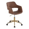 Okak Modern Office Chair with Golden Metal Base, 360 Swivel Chair with Adjustable Height, Criss Cross Chair for Office, Home - 2 of 4