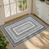 Washable Modern Bordered Bedroom Living Room Area Rugs, Geometric Non Slip Throw Carpet for Home Decor - 2 of 4