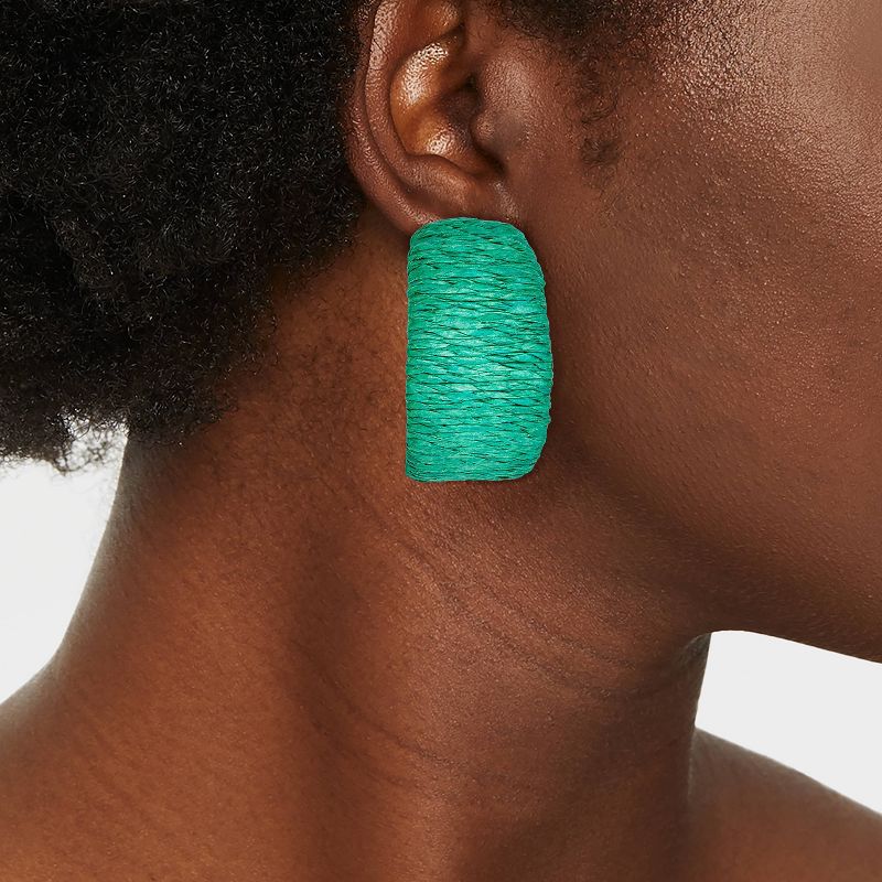 Rattan Wrapped Hoop Earrings - A New Day™, 2 of 4