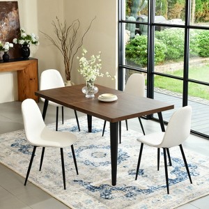 Homy Casa Modern Rectangular Dining Table with Sleek Wood Top and Metal Legs for Kitchen and Dining Room - 1 of 4