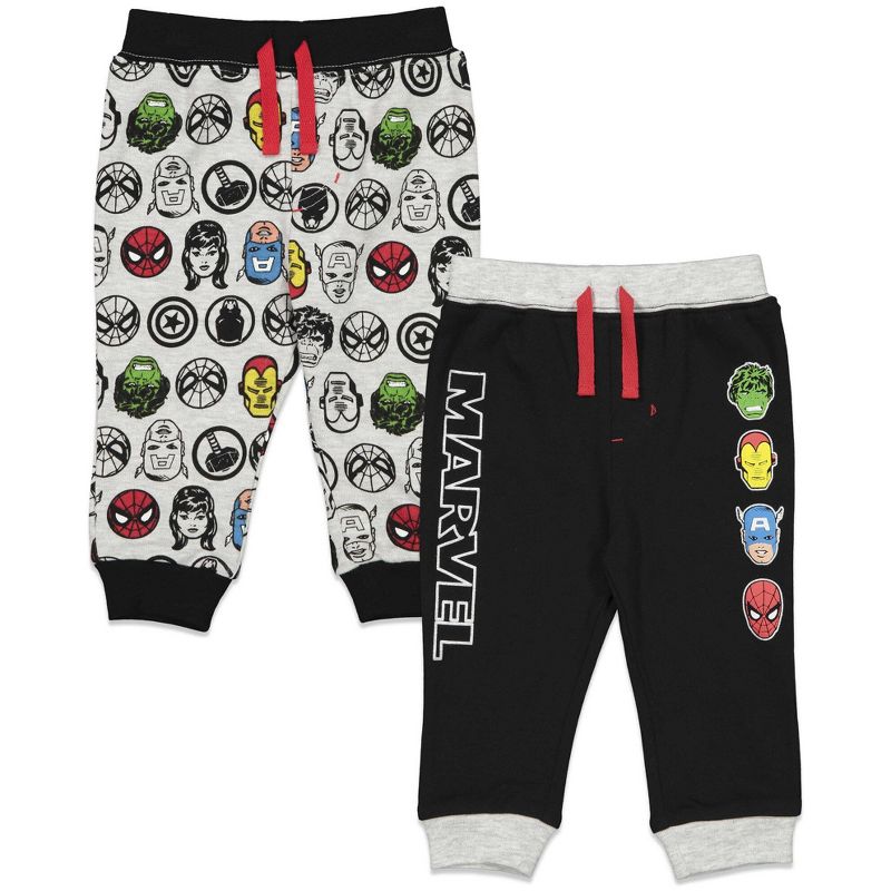 Marvel Avengers Hulk Black Panther Captain America Baby 2 Pack Pants Newborn to Infant, 1 of 9