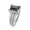 Ross-Simons Onyx 3-Row Ring With White Topaz in Sterling Silver - 3 of 4