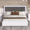 NicBex Queen Modern Upholstered Bed Frame with Velvet Headboard,Platform Bed Frame with LED Light,Solid Wood Slats Support,Easy Assembly,White/Gray - 4 of 4