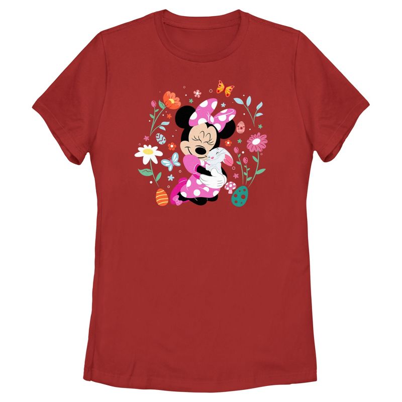 Women's Minnie Mouse Easter Bunny Hug T-Shirt, 1 of 5
