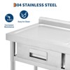 Freestanding Stainless Steel Laundry Utility Sink 40" Single Bowl with Right Drawer, 360° Swivel Hot & Cold Faucet, Multifunctional Storage - 4 of 4