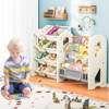 Kids Bookshelf and Toy Storage Organizer with 4-Tier Book Rack and 8 Bins, Space-Saving Toy and Book Cabinet for Playroom or Bedroom - 3 of 4