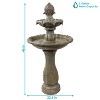 Sunnydaze 46" H Outdoor 2-Tier Pineapple Solar Water Fountain with Battery Backup - 4 of 4