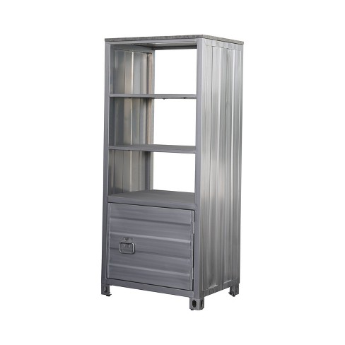 Kindrea Decorative Storage Cabinets Hand Brushed Silver Iohomes