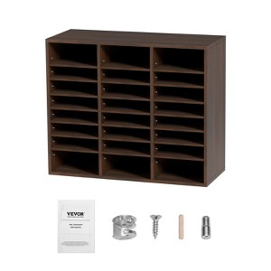 VEVOR Literature Organizers, 24 Compartments Office Mailbox with Adjustable Shelves, Wood Literature Sorter 29x12x24.4 inches,EPA Certified - 1 of 4