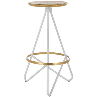 Galexia 30'' Gold and White Transitional Metal Bar Stool