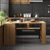 FUFU&GAGA Wooden Kitchen Island Extendable Desk Kitchen Cabinet Adjustable Tabletop Table - 2 of 4
