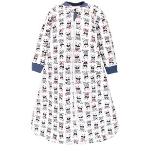 Hudson Baby Infant Boys Premium Quilted Long Sleeve Sleeping Bag and Wearable Blanket, French Dog - 1 of 3
