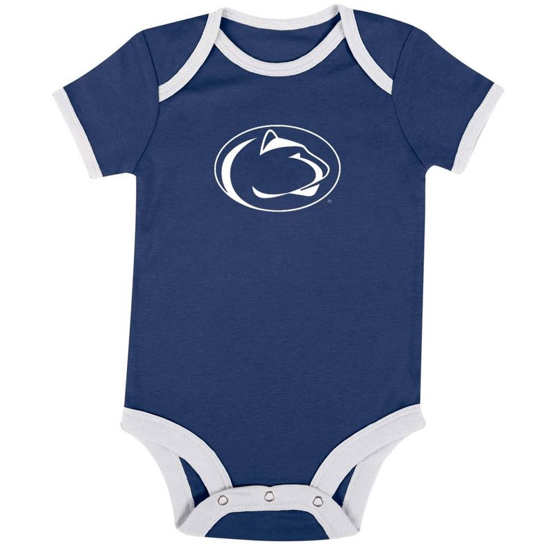NCAA Penn State Nittany Lions Infant Boys&#39; Short Sleeve 3pk Bodysuit Set, 2 of 5