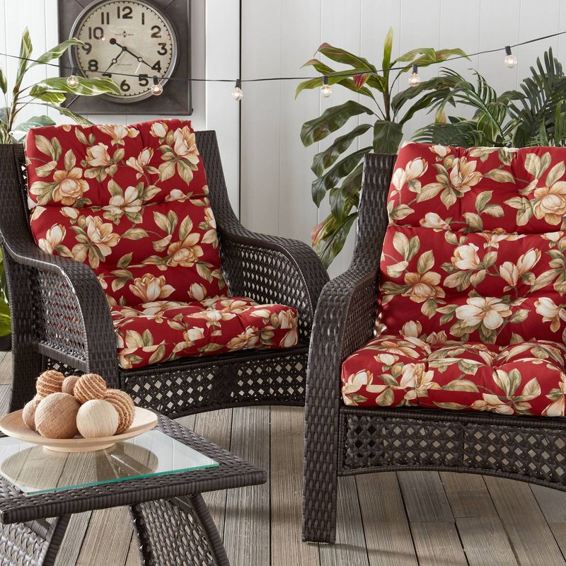 Kensington Garden 2pc 24"x22" Outdoor Seat and Back Chair Cushion Set, 3 of 9