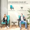 Resenkos Swing Glider Chair,  Outdoor Chair,3-Piece Outdoor Gliders Set Bistro Set with Tempered Glass Top Table, Bright Blue - 4 of 4