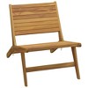 vidaXL Solid Wood Patio Chair - Teak Frame Lounge Seating for Garden, Patio, Outdoor, Terrace - Foldable Backrest - 23.6" x 35.4" x 25.6" Dimensions - 2 of 4