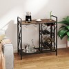 Tangkula Freestanding Floor Drink Rack, Wooden Coffee Bar Table w/ Drink Storage - 3 of 4