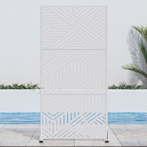 PexFix Outdoor Metal Privacy Screen Garden Fence Stripe Pattern Wall Applique - 1 of 4