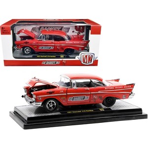 1957 Chevrolet 210 Hardtop Red Heavy Met. w/Graphics "Mr. Gasket Co." Ltd Ed to 6550 pcs 1/24 Diecast Model Car by M2 Machines - 1 of 3