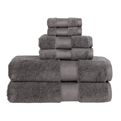 6pc Bath Towel Set Charcoal - Made Here