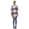Women's  Roll Tab Sleeve Plaid Buttoned Top - White Mark - 4 of 4