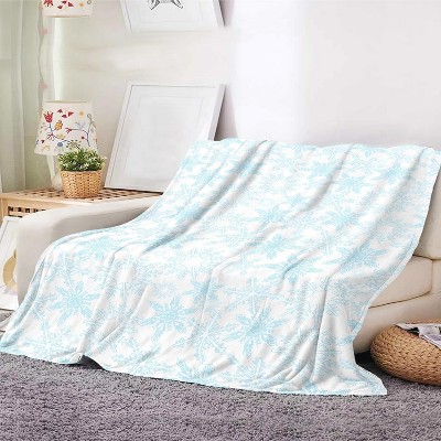 Christmas Throw Blanket for Couch Bed Sofa, Pink Gingerbread House with Snowman Heart Candy, Flannel Blanket Christmas Decor Xmas Gifts.