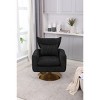 360° Swivel Accent Chair with Fabric Upholstery & Gold Metal Base,Mid-Century Modern Comfy Barrel Chair for Living Room,Bedroom-Baofuwish - 2 of 4