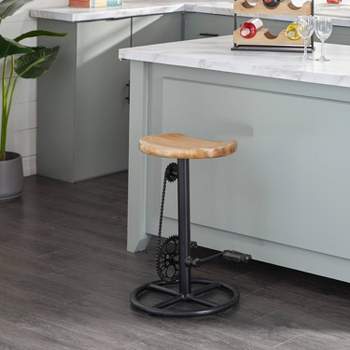 Industrial Metal Counter Height Barstool Brown - Olivia & May