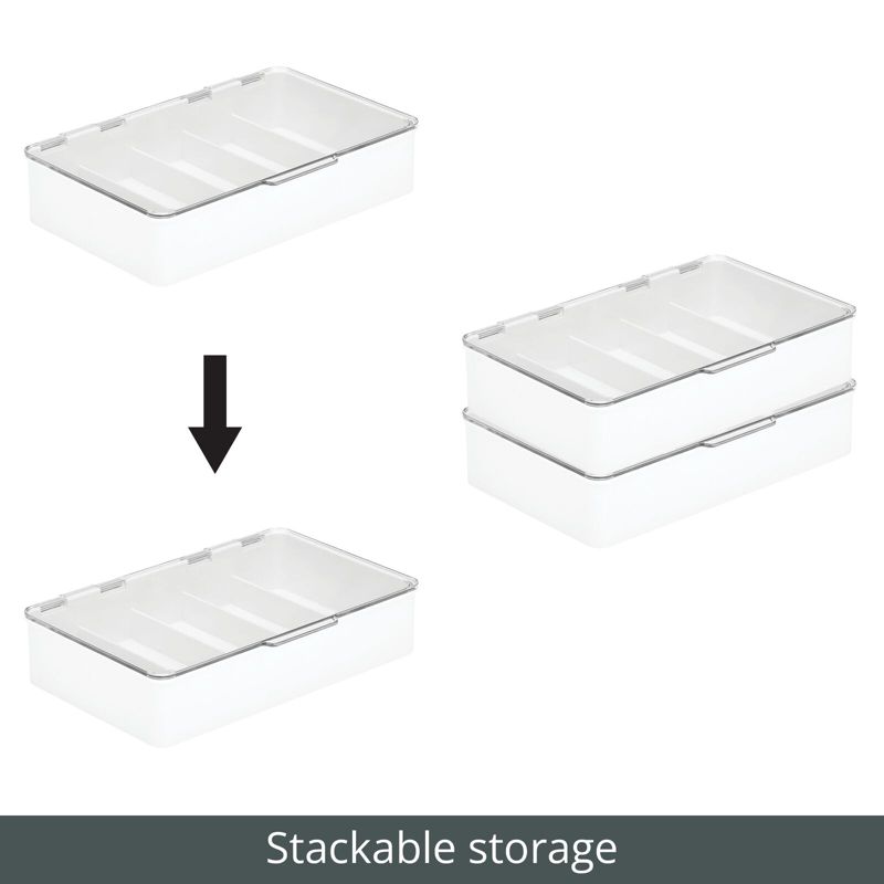 mDesign Plastic Stackable Eyeglass Storage Organizer, 5 Sections, 5 of 10