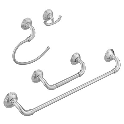 BWE 4-Piece Bath Hardware Set Towel Bar Hand Towel Holder Toilet Paper Holder Towel Hook Farmhouse
