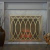 VYNXARIA Modern Single PanelIron Fire Screen, Gold Finish - 2 of 4