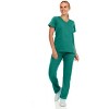 Hey Collection Women Scrubs Set 4-Way Stretch Mock Neck Top with Straight Leg Scrub Pants with Four Pockets - 4 of 4