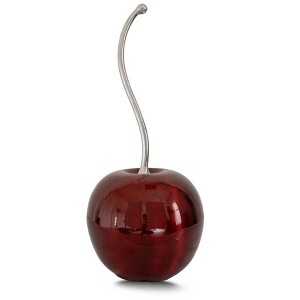 21" Red And Silver Aluminum Cherry Tabletop Sculpture - 1 of 4