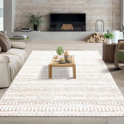 Rug Machine Washable,  Rug Non Slip Small Bedroom, Rug Low Pile Throw Rug, for Dining Room Living Room, Geometric Area Rug Entryway Rug
