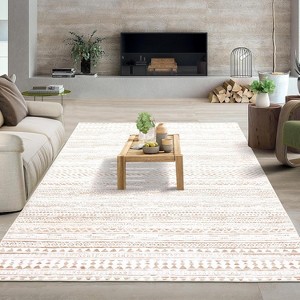Rug Machine Washable,  Rug Non Slip Small Bedroom, Rug Low Pile Throw Rug, for Dining Room Living Room, Geometric Area Rug Entryway Rug - 1 of 4