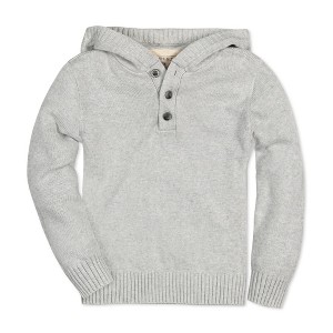 Hope & Henry Boys' Organic Long Sleeve Henley Sweater Hoodie, Kids - 1 of 4