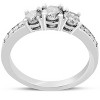 Pompeii3 1ct 3-stone Diamond Engagement Ring 14K White Gold - 2 of 4