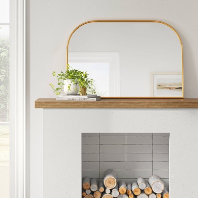 36" x 24" Over the Mantel Mirror Gold