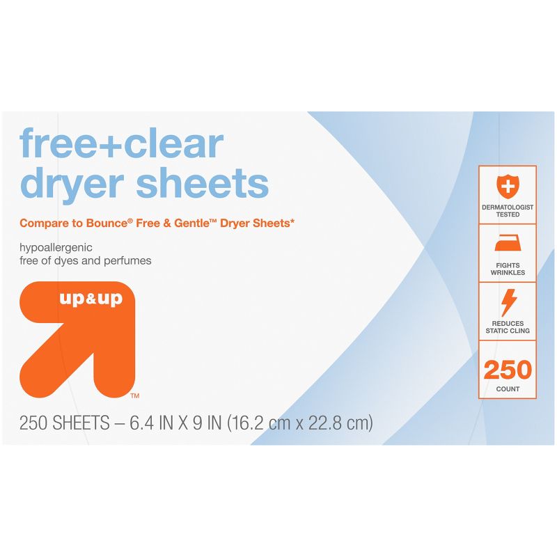 Fabric Softener Dryer Sheets - Free & Clear - up & up™, 1 of 5