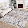 Boho Area Rug Washable Rug Moroccan Living Room Rug Non-Shedding Print Floor Carpet Soft Abstract Carpet, Beige - 3 of 4