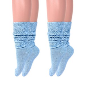 Slouch Socks for Women Cotton Lightweight Scrunch Knee High Socks 2 Pairs Fits Shoe Sizes 5-10 - 1 of 1