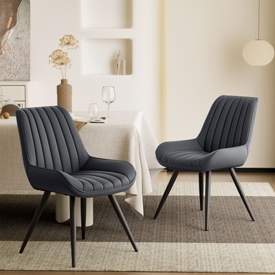 PAGED Modern Dining Chairs, Upholstered Living Room Chairs, Comfortable Side Chairs with Metal Legs and Thick Cushion for Kitchen