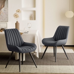 Sapphtopaz Modern Dining Chairs Set with Tufted Backrest Upholstered Kitchen Chair with Metal Legs High Chair for Dining Room, Living Room - 1 of 4