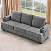 89" Comfy Couches with Deep Seat, Modern 3-Seater Sofa with Cup Holders and Side Storage Pockets for Living Room Apartment Lounge - 2 of 4