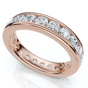 Pompeii3 1 1/2Ct Channel Set Diamond Lab Created Eternity Wedding Ring 14k Gold or Platinum - 1 of 4