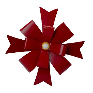 Northlight Metal Christmas Bow Wall Decoration - 19" - Red - 1 of 3